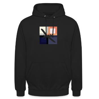 Flughafen Jumbojet Flughoehe - Unisex Hoodie - Schwarz - Vorne - Alina (178cm) & Michal (187cm)