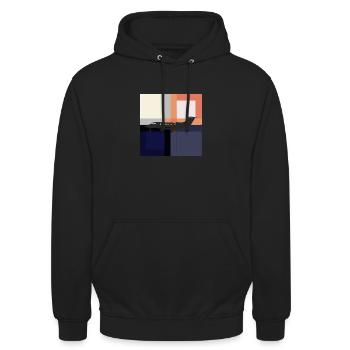Flugzeug Flugzeugtuer Flughafen - Unisex Hoodie - Schwarz - Vorne - Alina (178cm) & Michal (187cm)