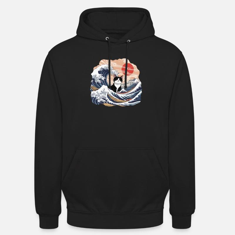 Chat vague - Sweat-shirt à capuche unisexe - noir