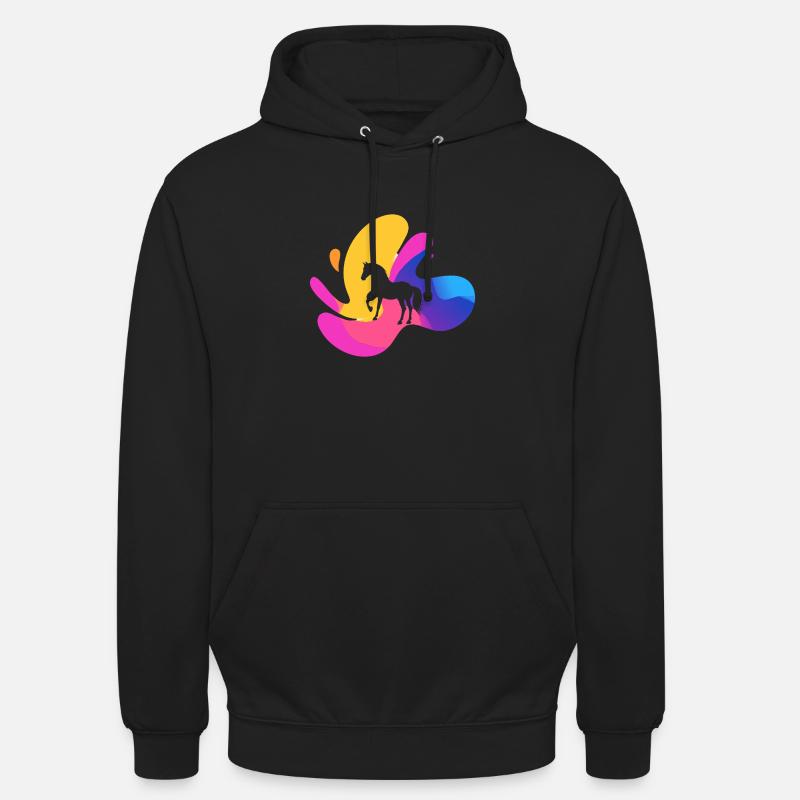 Pferde Ponyhof Hufeisen - Sweat-shirt à capuche unisexe - noir