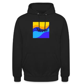Airplane Cabin Passenger Machine - Unisex Hoodie - black - Front - Alina (178cm) & Michal (187cm)