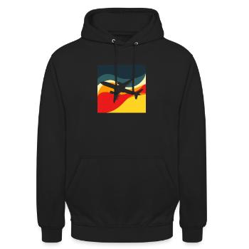 Flughafen Kabine Jumbojet - Unisex Hoodie - Schwarz - Vorne - Alina (178cm) & Michal (187cm)