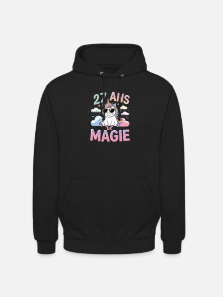 27 ans de magie - Sweat-shirt à capuche unisexe - noir