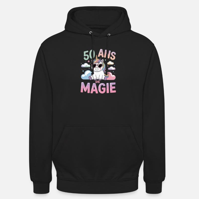 50 ans de magie - Sweat-shirt à capuche unisexe - noir