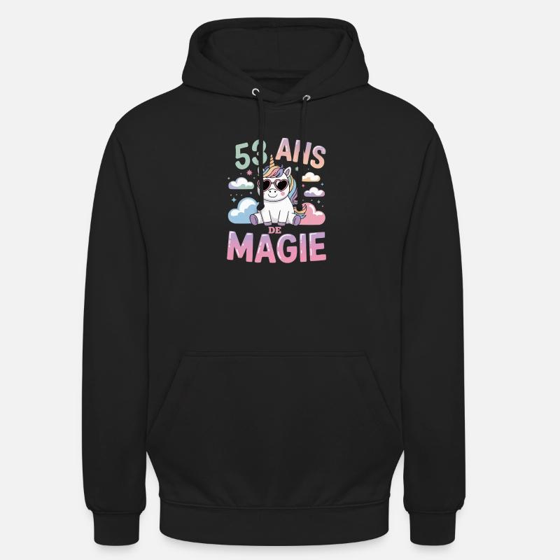 53 ans de magie - Sweat-shirt à capuche unisexe - noir