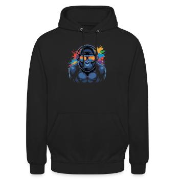 gorille art - Unisex Hoodie - Schwarz - Vorne - Alina (178cm) & Michal (187cm)