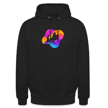 École de musique instrumentale - Sweat-shirt à capuche unisexe - noir - Devant - Alina (178cm) & Michal (187cm)