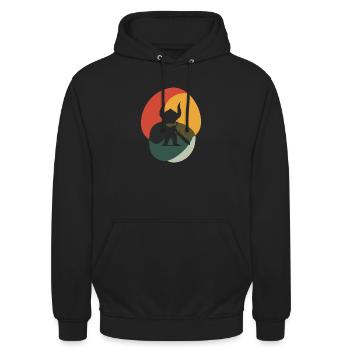 Wikinger Schlacht Hammer - Unisex Hoodie - Schwarz - Vorne - Alina (178cm) & Michal (187cm)