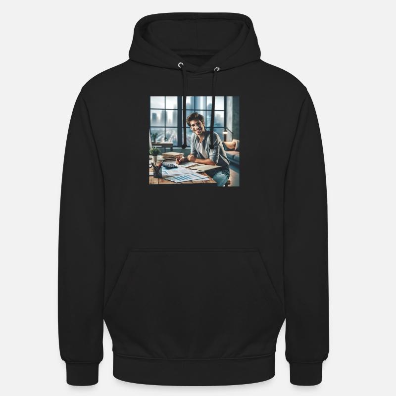 Comptable heureux - Sweat-shirt à capuche unisexe - noir