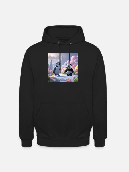 BEAR AND THE PENGUIN - Unisex Hoodie - black