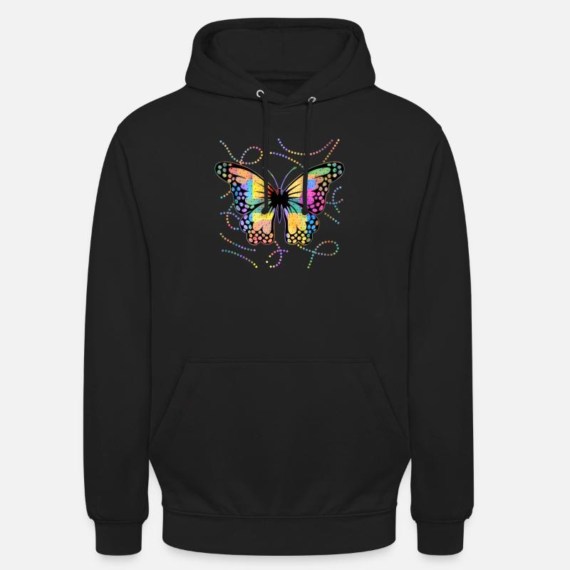 Papillon - Sweat-shirt à capuche unisexe - noir