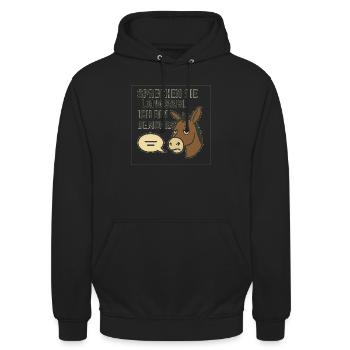 Sprechen Sie langsam – Ich bin Demokrat - Unisex Hoodie - Schwarz - Vorne - Alina (178cm) & Michal (187cm)