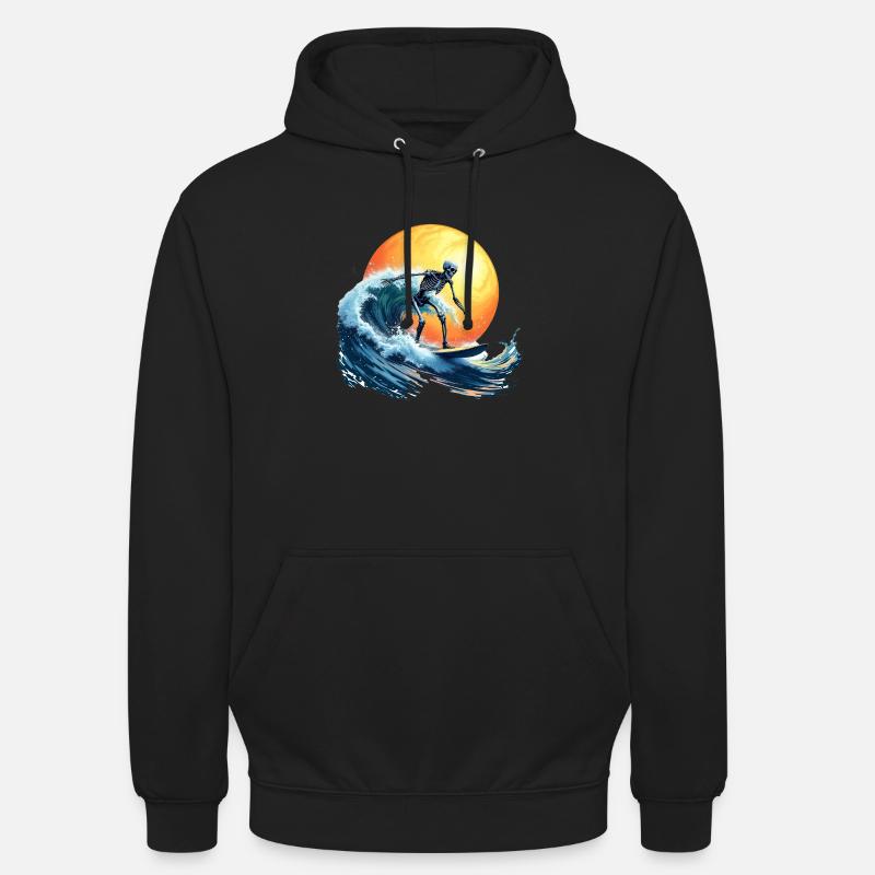 Squelette de surf - Sweat-shirt à capuche unisexe - noir