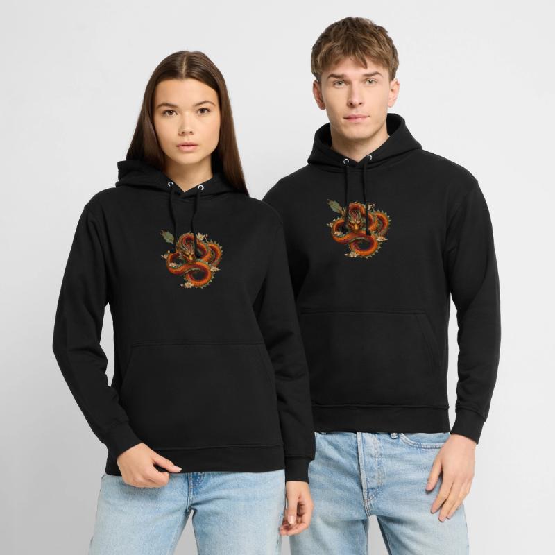 Dragon Rouge Sweat-shirt à capuche unisexe