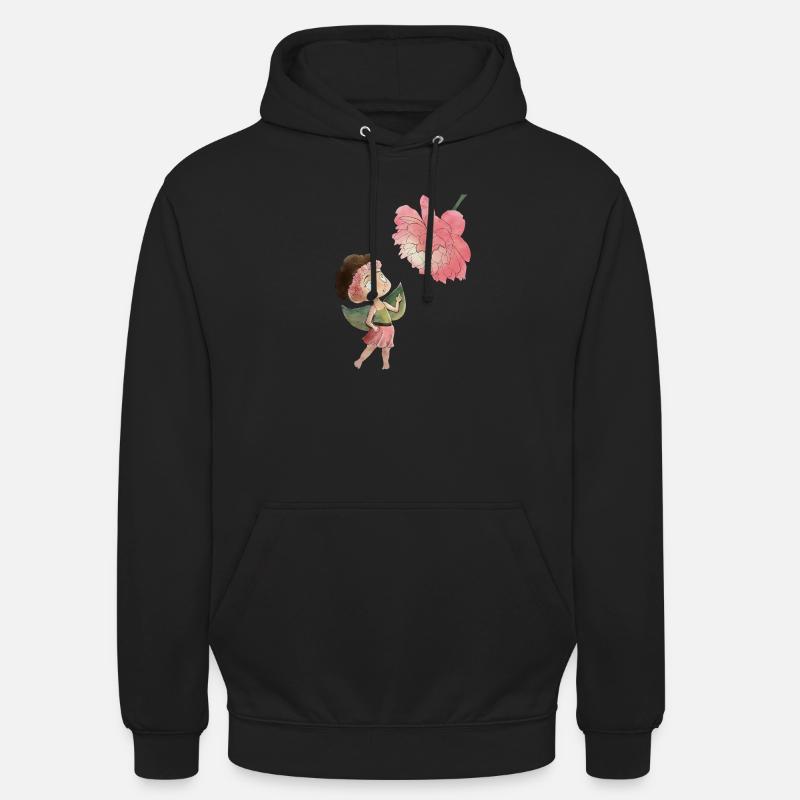 Magical fairy with peony - Unisex Hoodie - black