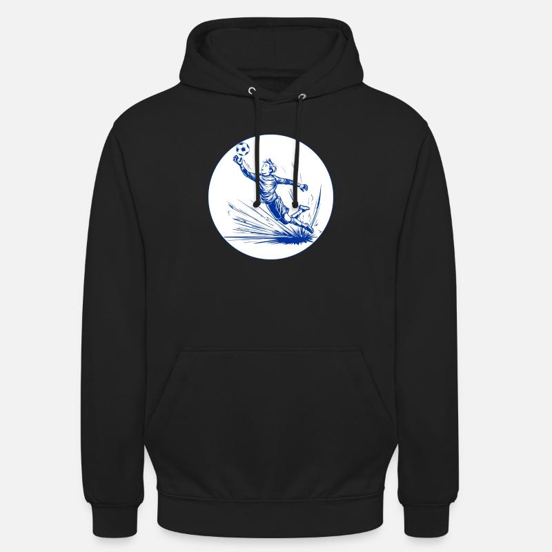 Gardien de but (bleu et blanc) Sweat-shirt à capuche unisexe