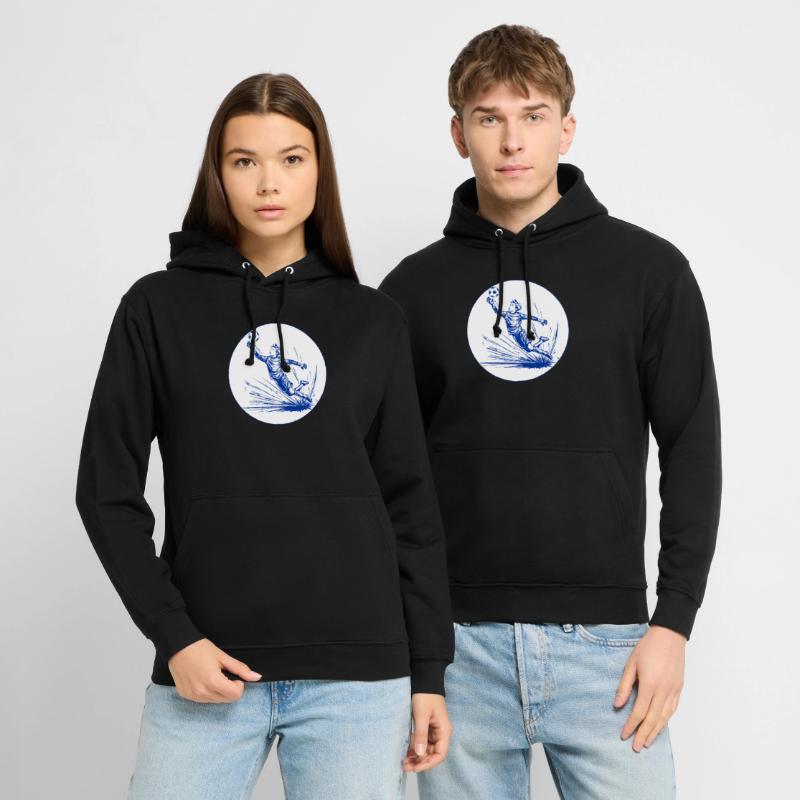 Gardien de but (bleu et blanc) Sweat-shirt à capuche unisexe