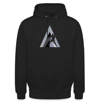 Concours de fleuret d’escrime - Sweat-shirt à capuche unisexe - noir - Devant - Alina (178cm) & Michal (187cm)