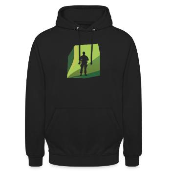 Criminalité policière Lutte contre la criminalité - Sweat-shirt à capuche unisexe - noir - Devant - Alina (178cm) & Michal (187cm)