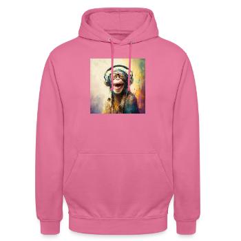 Crazy Monkey - Unisex Hoodie - Pink - Vorne - Alina (178cm) & Michal (187cm)