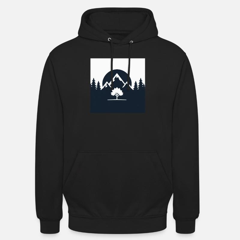 Berg- und Baumlandschaft Design - Unisex Hoodie - Schwarz