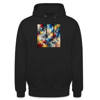 Explosion de Couleurs Abstraites - Sweat-shirt à capuche unisexe - noir - Devant - Alina (178cm) & Michal (187cm)