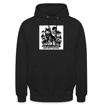 Leader - Unisex Hoodie - Schwarz - Vorne - Alina (178cm) & Michal (187cm)