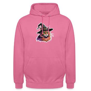 Chat sorcier - Sweat-shirt à capuche unisexe - rose - Devant - Alina (178cm) & Michal (187cm)