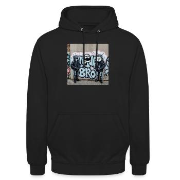 Bro-Shirt - Unisex Hoodie - Schwarz - Vorne - Alina (178cm) & Michal (187cm)