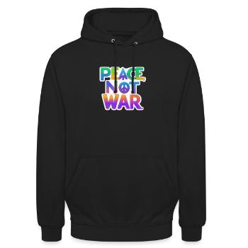 Peace, not war - Unisex Hoodie - black - Front - Alina (178cm) & Michal (187cm)