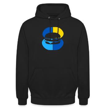 Burger Fries - Unisex Hoodie - Schwarz - Vorne - Alina (178cm) & Michal (187cm)