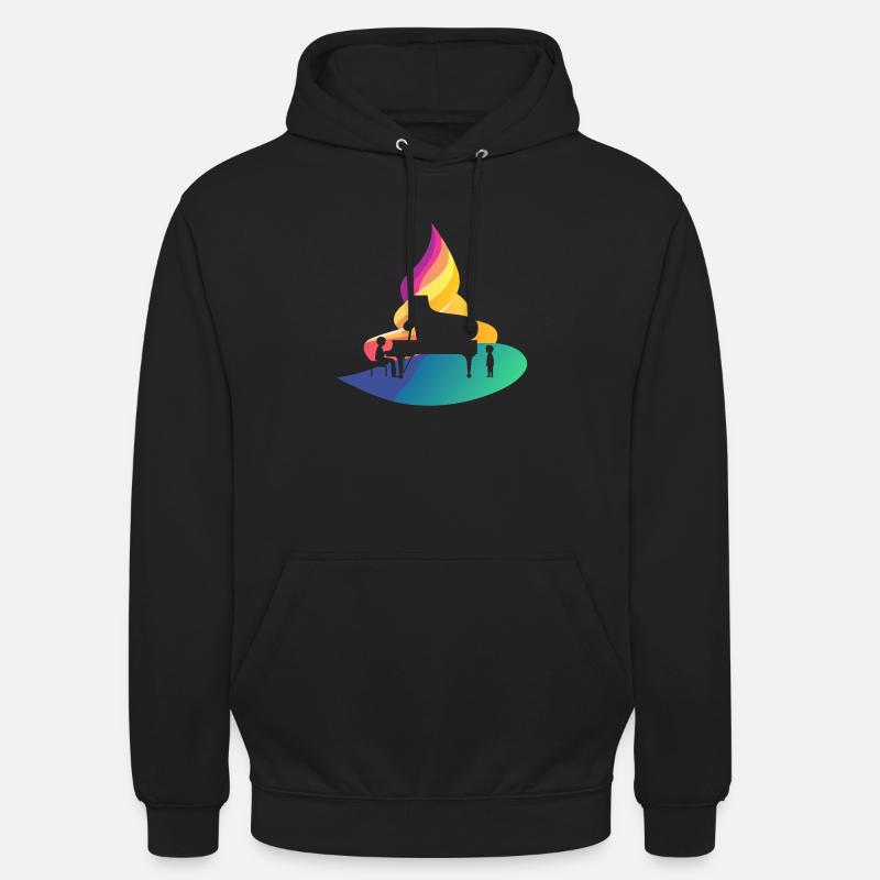 Clavier de piano - Sweat-shirt à capuche unisexe - noir