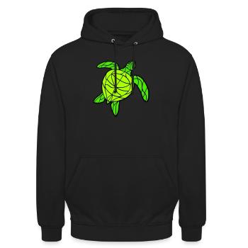 Water turtle lines strokes pattern nice cool - Unisex Hoodie - black - Front - Alina (178cm) & Michal (187cm)
