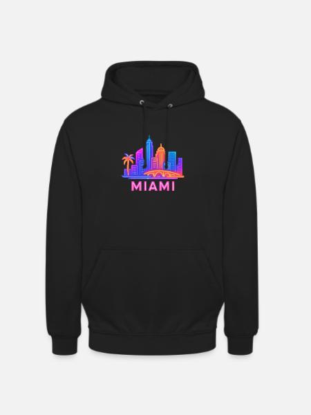 miami stadt skyline - Unisex Hoodie - Schwarz