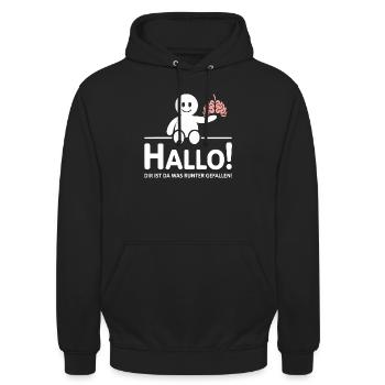 Hello you lost something brain saying - Unisex Hoodie - black - Front - Alina (178cm) & Michal (187cm)
