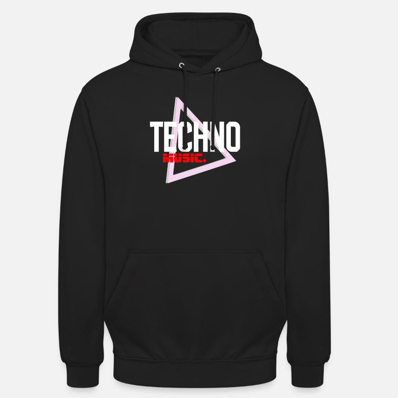 Techno Neon Triangle Pulse - Sweat-shirt à capuche unisexe - noir