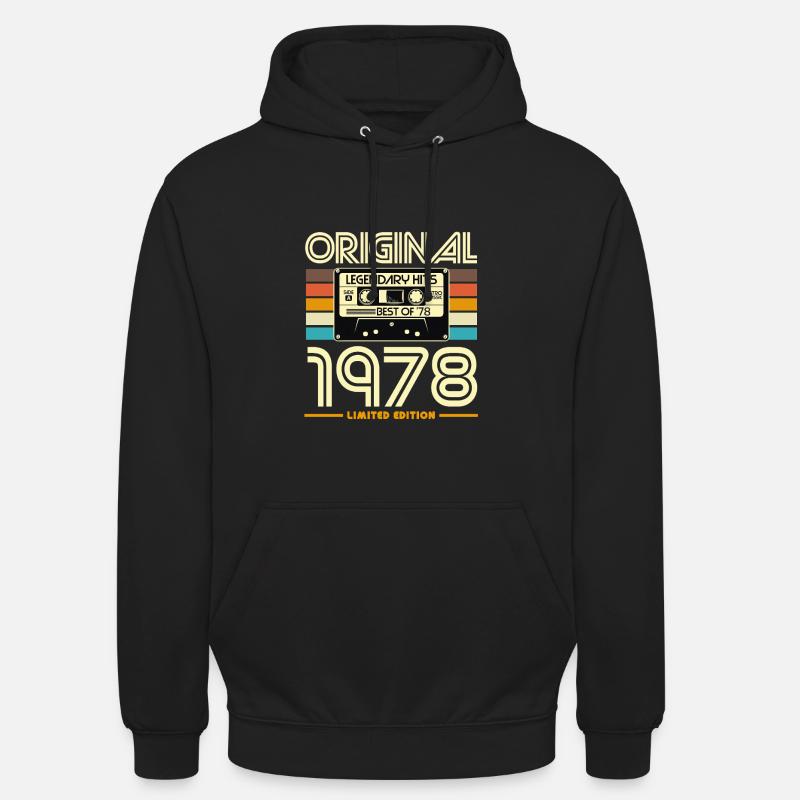 Cassette rétro 1978 édition limitée - Sweat-shirt à capuche unisexe - noir