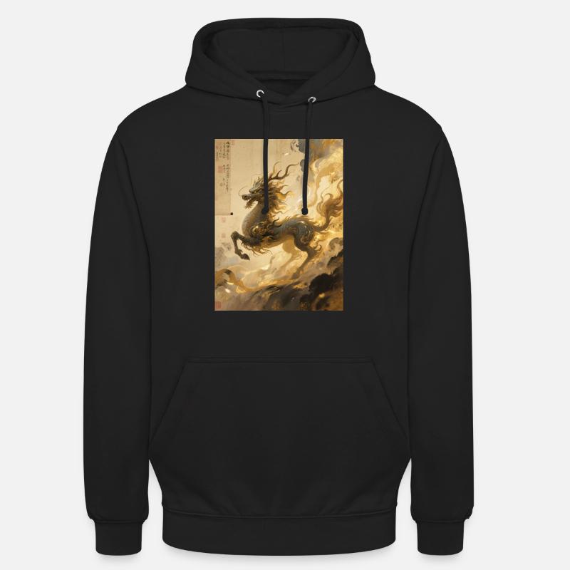 L'Aube de Jade : Qilin – Présage Sacré - Sweat-shirt à capuche unisexe - noir