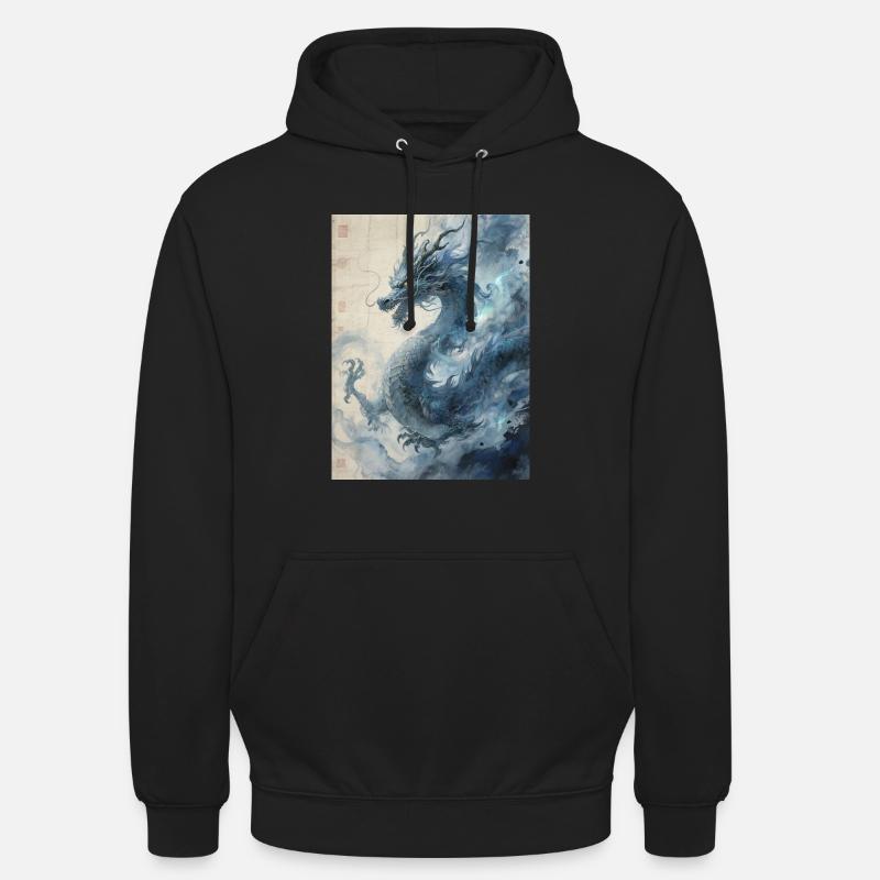 Die Sternennacht: Blauer Drache – Aether - Unisex Hoodie - Schwarz