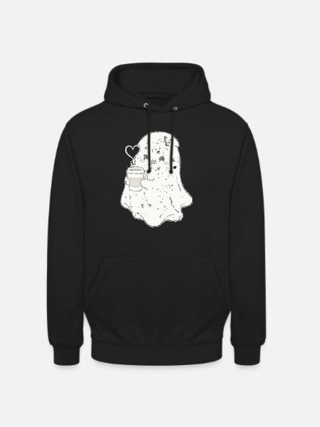 Kuscheliger Geist mit Kaffeebecher - Unisex Hoodie - Schwarz