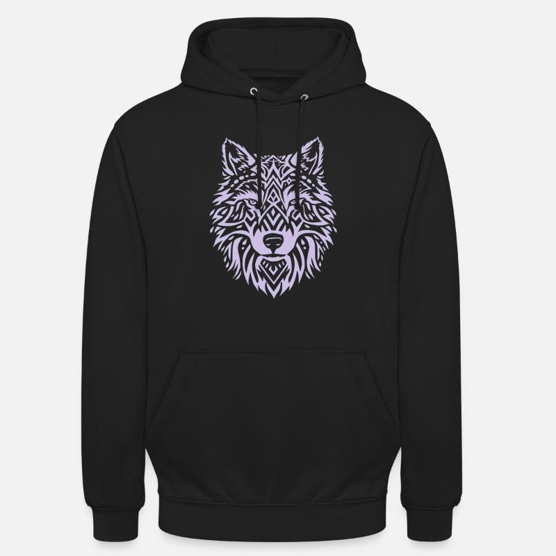 Tête de Loup : Alpha sauvage - Sweat-shirt à capuche unisexe - noir