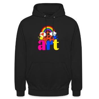 L’art permet de faire de l’art professeur d’art un cadeau de conception créative - Sweat-shirt à capuche unisexe - noir - Devant - Alina (178cm) & Michal (187cm)