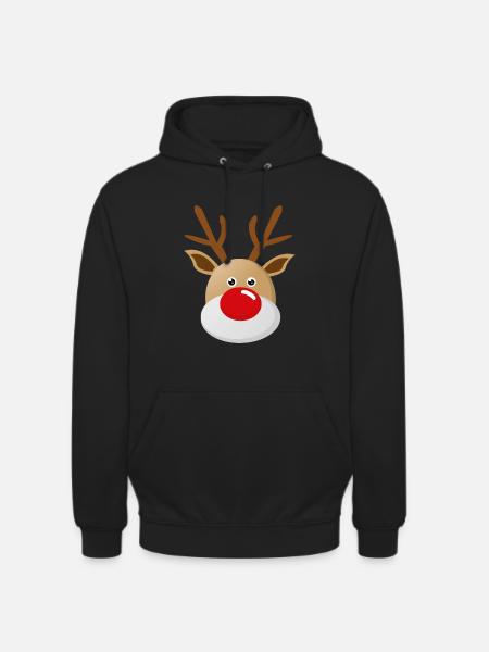 Rudolf rein med den røde nesen jul - Unisex-hettegenser - svart