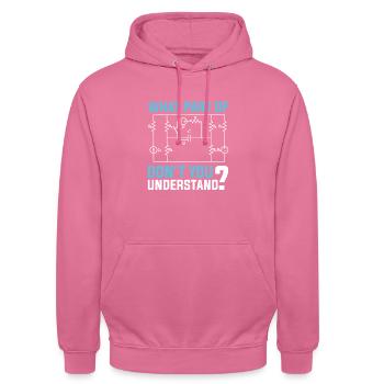 Elektriker Spruch Handwerker - Unisex Hoodie - Pink - Vorne - Alina (178cm) & Michal (187cm)