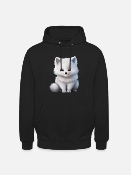 Fjellrev skog dyr naturrev - Unisex-hettegenser - svart