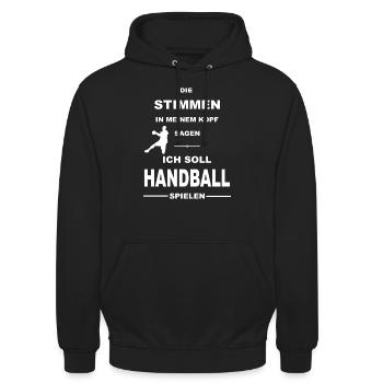 Handball Handballer Handballspieler Kreisläufer - Unisex Hoodie - Schwarz - Vorne - Alina (178cm) & Michal (187cm)