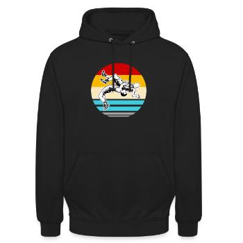Ringen Ringer Kampfsport Sport Ringkampf Freistil - Unisex Hoodie - Schwarz - Vorne - Alina (178cm) & Michal (187cm)