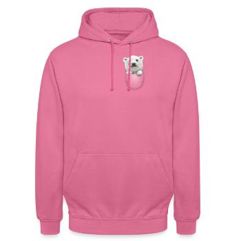 TASCHE POLAR BEAR - Unisex Hoodie - Pink - Vorne - Alina (178cm) & Michal (187cm)