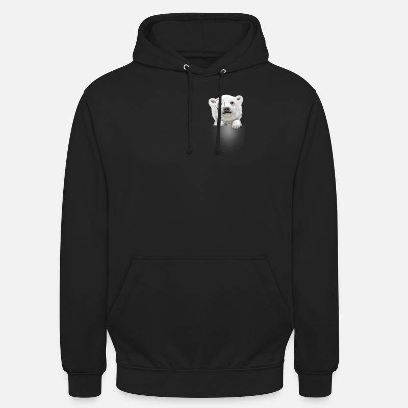 OURS POLAIRE DE POCHE - Sweat-shirt à capuche unisexe - noir