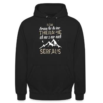 Serfaus - Unisex Hoodie - Schwarz - Vorne - Alina (178cm) & Michal (187cm)